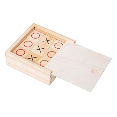 Imagem de Fancyes Tic TAC Toe Jogo de Madeira Inteligente Jogo Da Família Clássico XO Brinquedo de TAC Toe Jogo de Tabuleiro para Crianças Adulto, 11,1cm x 11,1cm x 4cm