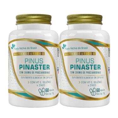Imagem de 2x Pinus Pinaster Com Procianidinas 200mg + Vitamina E + Selênio + Zinco 60 Cápsulas-Unissex