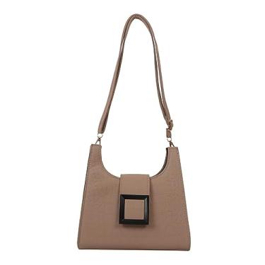 Imagem de Sacola para mulheres Bolsa tote de couro na moda Bolsas de mão personalizadas alça superior e transversal para trabalho e viagem (Pink)