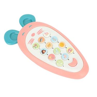 Imagem de Brinquedo do Telefone do bebê, Brinquedo Educacional Científico do Telefone do Jogo do bebê do Silicone para Crianças para Aprender (Rosa)