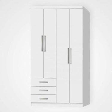 Imagem de Guarda Roupa Modulado 4 Portas e 3 Gavetas Cancun J&a Móveis Branco