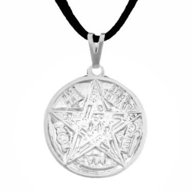 Imagem de Colar Tetragrammaton 27mm Tetragrama Sagrado Cordão Pentagrama - Sunsh
