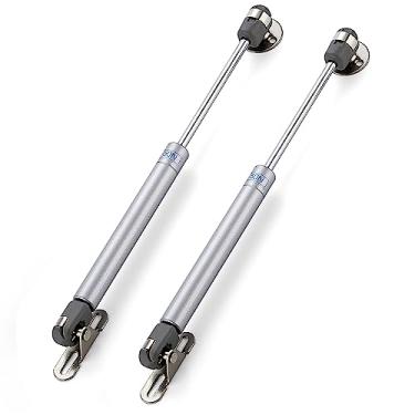 Imagem de Ravinte Hardware 4 peças de suportes a gás para gabinete de 25,5 cm, dobradiças para suporte de elevação a gás, dobradiças para tampa, suporte de elevação a gás, amortecedores de gás prateados, 50N/5 kg, portas abertas macias para elevar a gás