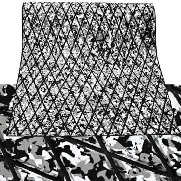 Imagem de KT GuoMei 259,8 cm x 117,9 cm padrão diamante deck marinho autoadesivo piso de barco de espuma EVA deck marinho antiderrapante para lancha pesca barco iate (240 cm x 96 cm, camuflagem e preto)