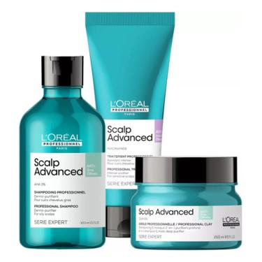 Imagem de Kit Loreal Scalp Advanced Shampoo, Condicionador E Máscara