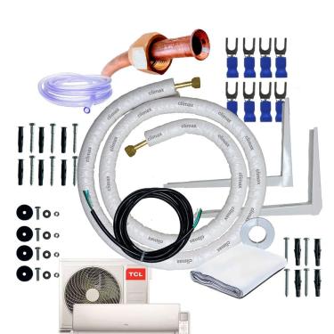 Imagem de Kit Completo Para Instalação De Ar Condicionado TCL Elite Series A2 9000 a 18000 Btus 1/4 3/8 3 Metros  Com Suporte 450