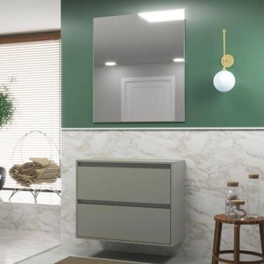Imagem de Gabinete Para Banheiro Com Espelheira 80cm Mdf Dubai - On Móveis Cor:verde