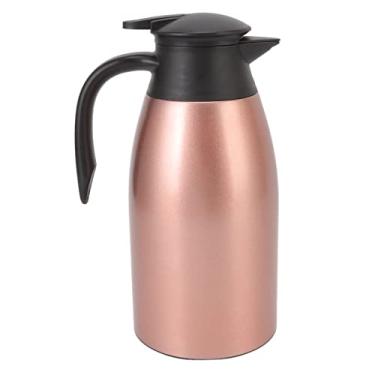 Imagem de Jarras de café térmicas de 2L, dispensador de água e bebidas em aço inoxidável 304 Jarro térmico de qualidade premium com tampa, capacidade, alça portátil, dispensador de fácil (Rose Gold)