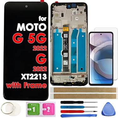 Imagem de Montagem de digitalizador de tela LCD sensível ao toque de substituição com moldura para Motorola Moto G 5G 2022|G 2022 XT2213-3 XT2213DL 6,5 polegadas (não para G 5G 2021)