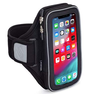 Imagem de Braçadeira de corrida Sporteer Velocity V8 – iPhone 11 Pro Max, Xs Max, iPhone 11, XR, 8 Plus, 7 Plus, Galaxy S20+, S10 Plus, S20, S10, Note 10, 9, S9 Plus, S8 Plus, Pixel 4 XL, 3 XL, LG, Moto – Cabe em capas, M/L, Preto
