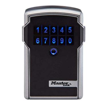 Imagem de Master Lock Caixa de bloqueio, suporte eletrônico de parede, aplicativo Bluetooth iOS/Android e códigos de teclado, 8 cm de largura, 5441EC