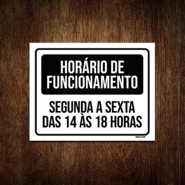 Imagem de Kit 5 Placas - Horário Funcionamento - Sinalizo.Com