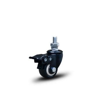Imagem de (4pçs) RODIZIO PRETO GIRAT. ROSCA RODA TRAVA 41MM ROLAMENTO - COLSON