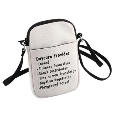 Imagem de HOLLP Bolsa tiracolo Daycare Teacher Early Educators Gift Silliness Supervisor Snack Distributor Canvas Small Sling Bag, Prestador de creche