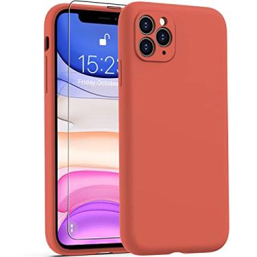 Imagem de Goodon Capa projetada para iPhone 11 Pro com protetor de tela – Capa de câmera aprimorada – Forro de microfibra macia – Capa protetora de silicone líquido à prova de choque de 5,8 polegadas para homens mulheres meninas – Coral