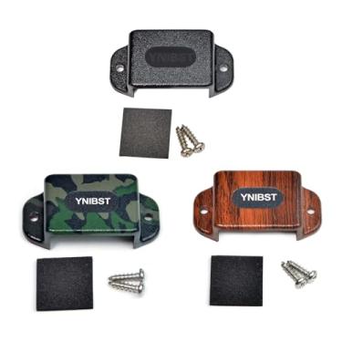 Imagem de YNIBST Suporte de rádio portátil pré-perfurado universal com parafusos autorroscantes e adesivo traseiro, para Motorola Talkabout Midland Kenwood Cobra Walkie Talkie portátil (conjunto preto, marrom e