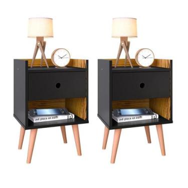 Imagem de Kit Mesinha Pequena Decore 1 Gaveta Organizadora Nicho Pés Palito Retr