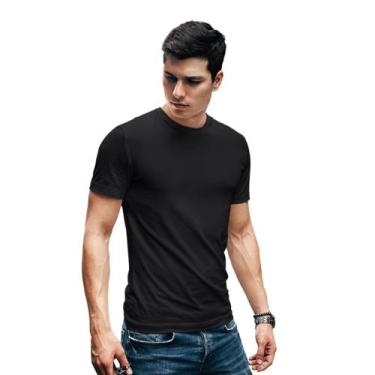 Imagem de Camisa Básica Masculina 100% Algodão Blusa Premium Lisa Fio 30.1 - Lau