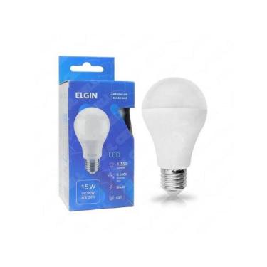 Imagem de lanpada bulbo dled 60w 15w bivolt 6500k branca fria - ELGIN, Preto, Bi