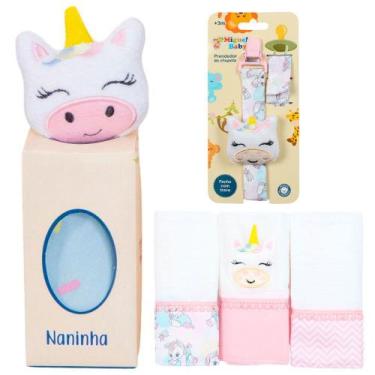 Imagem de Naninha + Prendedor de chupeta + Fralda de Boca Unicórnio - Miguel Bab