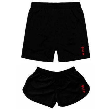 Imagem de Kit Casal Mozão Short Tactel Moda Praia Combinando Iguais Verão - Rela