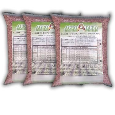 Imagem de Fertilizante Cloreto Potássio Granulado 3kg Adubo 60% Kcl - AGROADUBO