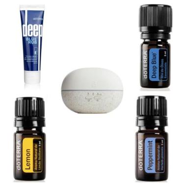 Imagem de Kit Difusor ultrassônico Pebble doTERRA +1 Lemon +1 Peppermin+1 Deep b