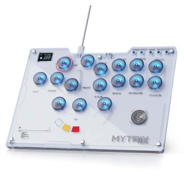 Imagem de Mytrix Arcade Stick for Haute42 16Keys All-Button Leverless Controller for PC/PS4/PS3/Switch/Steam, Turbo Functions, RGB Light, Supports Hot Swap, SOCD, Removable Plate - Interstellar Design