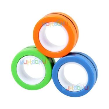 Imagem de Conjunto de 3 Giradores Magnéticos Coloridos - Brinquedo Antiestresse 