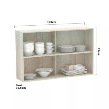 Imagem de Armario Basculante Misto Luciane 120cm 1 Porta Fechada 1 Porta Alumíni