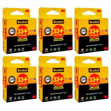 Imagem de Kit 6x Fita Isolante 3m 33+ 19mm X 10m Profissional - Scotch