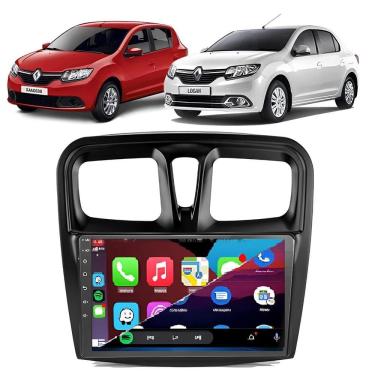 Imagem de Kit Multimidia Sandero Logan 2015 / 2023 Carplay AndroidAuto 9 Pol - Roadstar 908BR