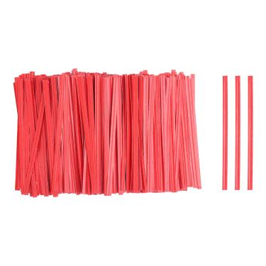 Imagem de HARFINGTON 1000 peças de abraçadeiras giratórias de papel kraft reutilizáveis de 8,89 cm, abraçadeiras de arame para festa, pão, doce, bolo, vermelho