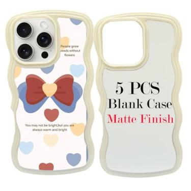 Imagem de JUSTRY 5 peças de sublimação blanks capa de telefone capa de telefone imprimível projetada para iPhone 16 Pro Max, capa de borracha macia de 6,9 polegadas + inserção de alumínio, impressão