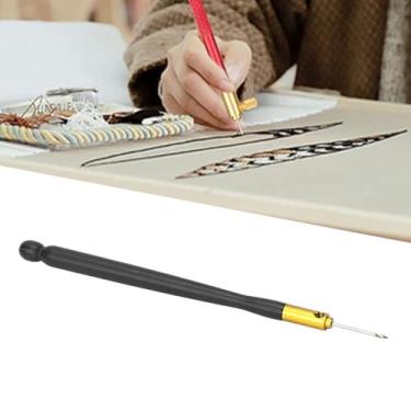 Imagem de Gancho Tambor Francês, Gancho de Crochê para Bordado Confortável Com Alça de Plástico, Ferramenta de Bordado de Crochê Leve Multifuncional para Artesanato de Miçangas e