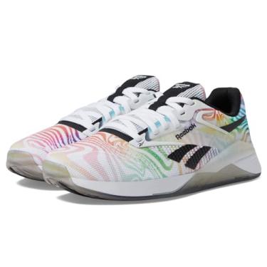 Imagem de Reebok Tênis unissex adulto Nano X4 Pride, Calçado branco/preto/azul hidro, 10.5 Women/9 Men