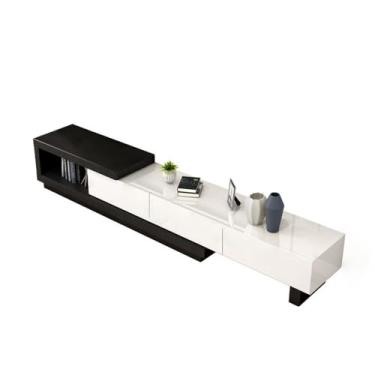 Imagem de LICONG-2020 Gabinete de TV, armário de TV, moderno, minimalista, sala de estar, casa, retrátil, gabinete de TV, armário de chão para TV