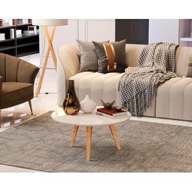 Imagem de Mesa De Centro Dubai Sala Decorativa Redonda Tripé Pés Palito (OFF WHITE)