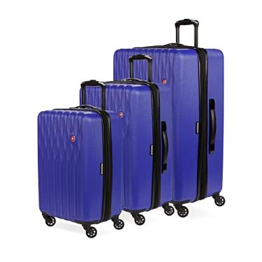 Imagem de SwissGear 8018 Mala rígida expansível com rodas giratórias, violeta azul, conjunto de 3 peças (20/24/27), Azul, violeta, 3-Piece Set (20/24/27), 8018 Mala rígida expansível com rodas giratórias