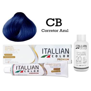 Imagem de Coloração CB Corretor Azul + Oxi 20 Vol  Itallian Color