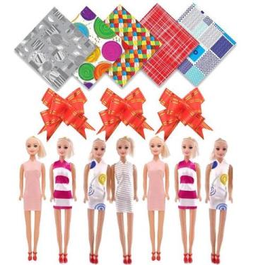 Imagem de Kit 100 Bonecas Brinquedo Barato Doação Revenda Saco Para Presente Com