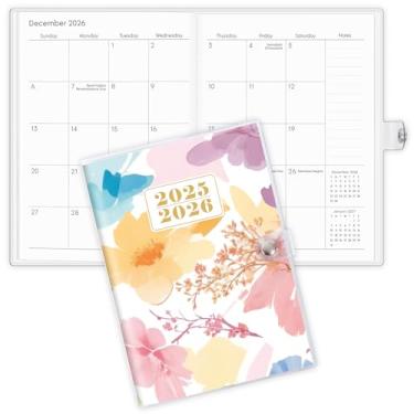 Imagem de KONVINIT Agenda mensal 2025-2026, calendário de 24 meses 2025 - funciona de janeiro de 2025 a dezembro de 2026, 14 x 21 cm, planejador floral A5 2025 para planejamento, escritório e material escolar
