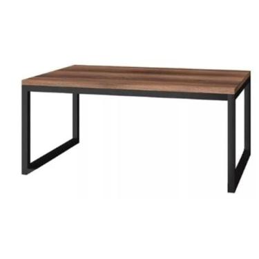 Imagem de Mesa Centro Sala pés de ferro industrial 80x40 Tampo MDF Amadeirado Ca