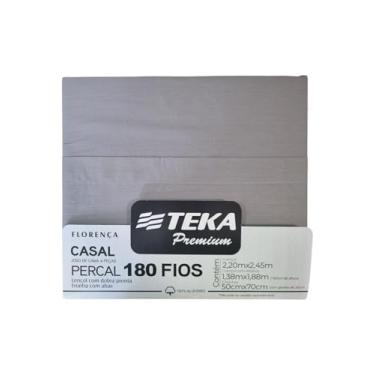 Imagem de Jogo de Cama 4 Pçs Teka Premium 100% Algodão Percal (CINZA, CASAL - 180 FIOS)
