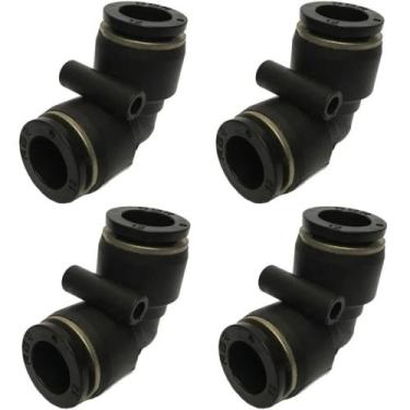 Imagem de 4 Conexão Cotovelo Emenda Engate Rápido Pneumática Tubo 4mm - AKME