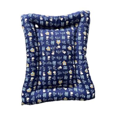 Imagem de Caminha Pet Confort Estilo Colchão/Colchãozinho/Colchonete 75x60cm – Linha Confort Premium | Lavável, Macia e com Estampas Variadas (fundo azul escuro)