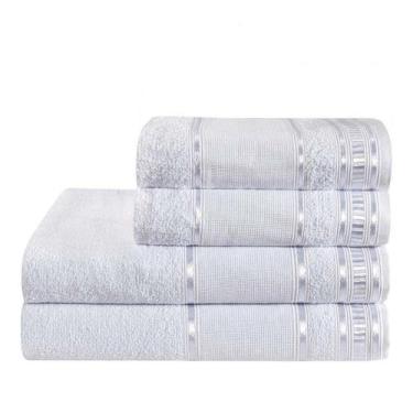 Imagem de Jogo De Toalha De Banho e rosto 4 Peças Linha Premium - Dianneli Toalh