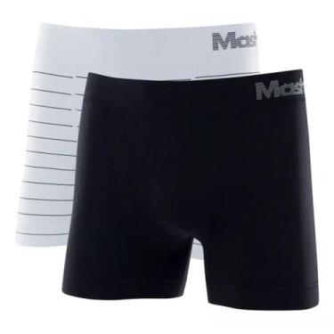 Imagem de Kit 2 cuecas boxer sem costura Mash microfibra Ref.: 711.02, Preto, Br