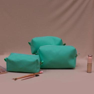 Imagem de Kit Necessaire 3 Peças Feminina Luxo Organizador de Viagem Multiuso Ma