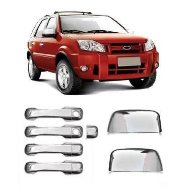 Imagem de Kit Aplique Cromado Maçanetas Retrovisor Ford Ecosport 2009 - Shekpart